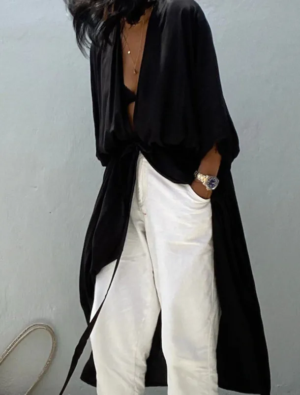 Women's Dressy Dusters Dressy Jackets Vacation Outdoor clothing Holiday Summer Spring Fall Coat Regular Fit Comfy Outdoor Swimming Sports Vacation Holiday Modern Jacket Pure Color Lace up Pleated