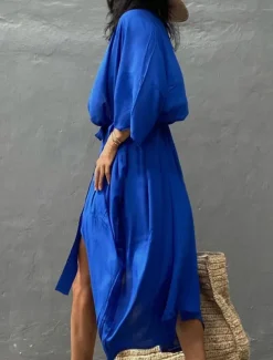 Women's Dressy Dusters Dressy Jackets Vacation Outdoor clothing Holiday Summer Spring Fall Coat Regular Fit Comfy Outdoor Swimming Sports Vacation Holiday Modern Jacket Pure Color Lace up Pleated