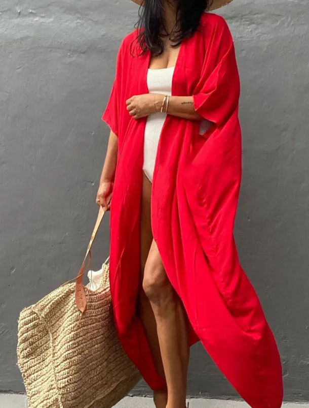 Women's Dressy Dusters Dressy Jackets Vacation Outdoor clothing Holiday Summer Spring Fall Coat Regular Fit Comfy Outdoor Swimming Sports Vacation Holiday Modern Jacket Pure Color Lace up Pleated