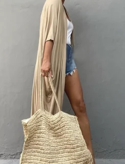 Women's Dressy Dusters Dressy Jackets Vacation Outdoor clothing Holiday Summer Spring Fall Coat Regular Fit Comfy Outdoor Swimming Sports Vacation Holiday Modern Jacket Pure Color Lace up Pleated