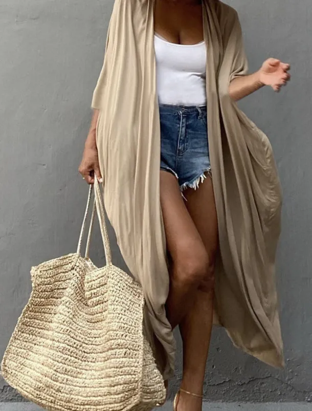 Women's Dressy Dusters Dressy Jackets Vacation Outdoor clothing Holiday Summer Spring Fall Coat Regular Fit Comfy Outdoor Swimming Sports Vacation Holiday Modern Jacket Pure Color Lace up Pleated