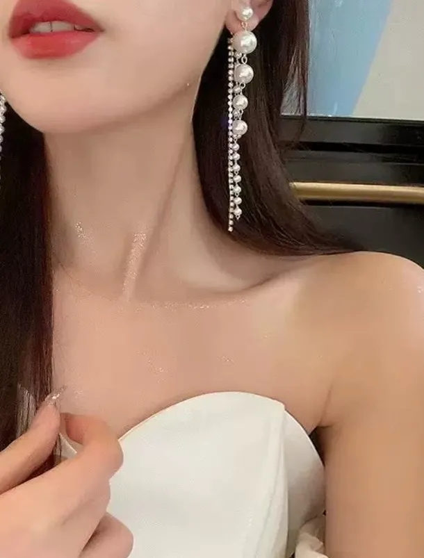 Women's Drop Earrings Earrings Classic Blessed Imitation Pearl Earrings Jewelry Gold For Wedding Christmas Daily Prom Festival