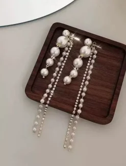 Women's Drop Earrings Earrings Classic Blessed Imitation Pearl Earrings Jewelry Gold For Wedding Christmas Daily Prom Festival