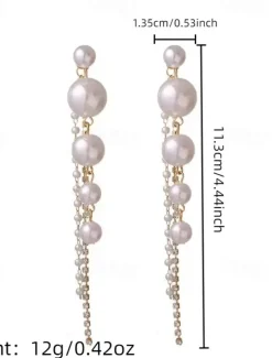 Women's Drop Earrings Earrings Classic Blessed Imitation Pearl Earrings Jewelry Gold For Wedding Christmas Daily Prom Festival