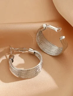 Women's Drop Earrings Hoop Earrings Silver Gold Alloy Elegant Fashion Daily Round