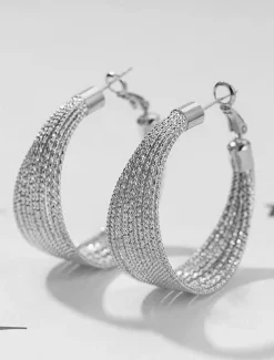 Women's Drop Earrings Hoop Earrings Silver Gold Alloy Elegant Fashion Daily Round