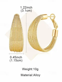Women's Drop Earrings Hoop Earrings Silver Gold Alloy Elegant Fashion Daily Round