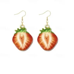 Women's Earrings Fancy Joy Stylish Luxury Earrings Jewelry Burgundy For Party