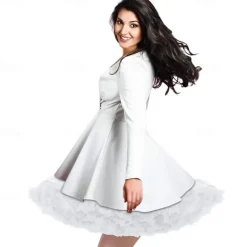 Women's Elastic Waist Chiffon Petticoat Puffy Tutu Tulle Skirt Princess Ballet Dance Pettiskirts Underskirt