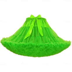 Women's Elastic Waist Chiffon Petticoat Puffy Tutu Tulle Skirt Princess Ballet Dance Pettiskirts Underskirt