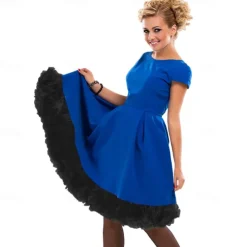 Women's Elastic Waist Chiffon Petticoat Puffy Tutu Tulle Skirt Princess Ballet Dance Pettiskirts Underskirt