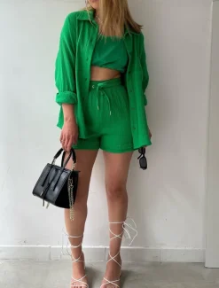 Women's Elegant Fashion Streetwear Cotton Linen Sets Long Sleeve Shirt Collar Solid Color Outdoor Work Casual Black Purple Orange Summer Loose Fit