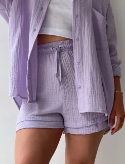 Women's Elegant Fashion Streetwear Cotton Linen Sets Long Sleeve Shirt Collar Solid Color Outdoor Work Casual Black Purple Orange Summer Loose Fit