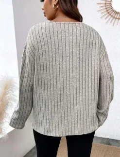 Women's Elegant Lace Tops Eyelet Blouse Stylish Modern Lace Long Sleeve Regular Tops V Neck Work Daily Romantic Petite Tops Summer Holiday Wear Gray Spring Fall