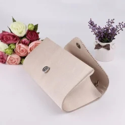 Women's Elegant Rhinestone Pleated Clutch Bag – Satin Evening Handbag with Chain Strap for Weddings, Parties, and Formal Events