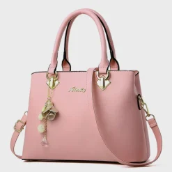 Women's Elegant White Faux Leather Handbag with Gold Hardware and Floral Charm - Stylish Shoulder Bag for Daily Use and Special Occasions