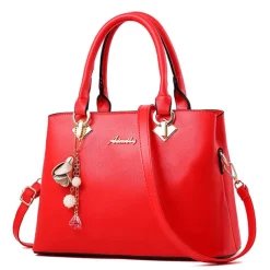 Women's Elegant White Faux Leather Handbag with Gold Hardware and Floral Charm - Stylish Shoulder Bag for Daily Use and Special Occasions