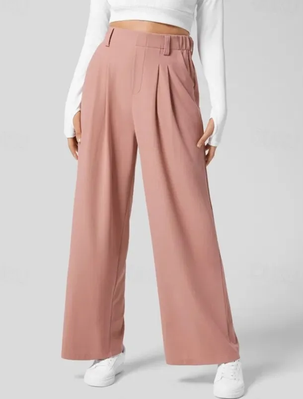 Women's EU / US Size Pants Trousers Casual / Sporty Full Length Natural Comfortable Micro-elastic Wine Amethyst Depression Green Almond Spring, Fall, Winter, Summer