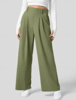 Women's EU / US Size Pants Trousers Casual / Sporty Full Length Natural Comfortable Micro-elastic Wine Amethyst Depression Green Almond Spring, Fall, Winter, Summer