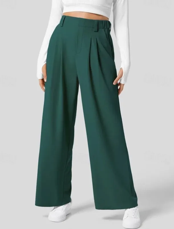 Women's EU / US Size Pants Trousers Casual / Sporty Full Length Natural Comfortable Micro-elastic Wine Amethyst Depression Green Almond Spring, Fall, Winter, Summer