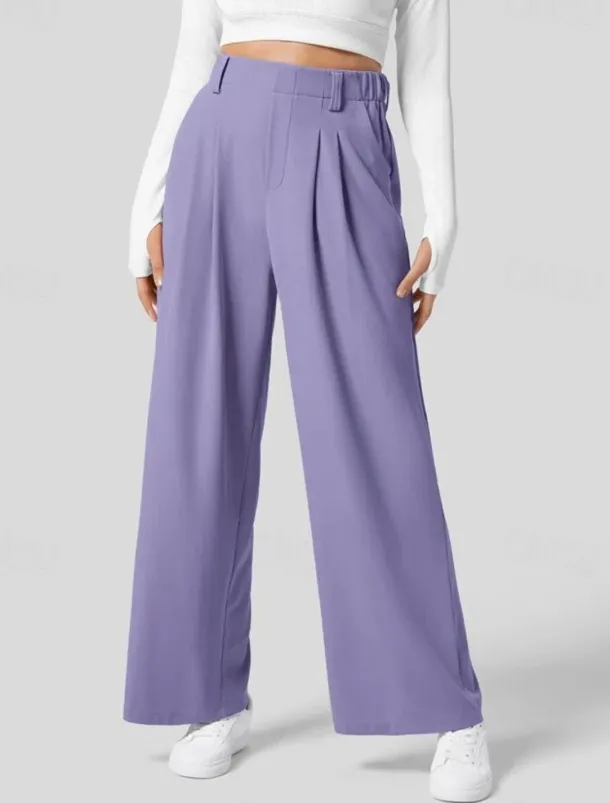 Women's EU / US Size Pants Trousers Casual / Sporty Full Length Natural Comfortable Micro-elastic Wine Amethyst Depression Green Almond Spring, Fall, Winter, Summer