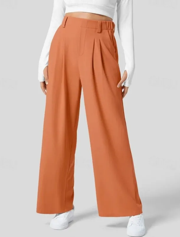 Women's EU / US Size Pants Trousers Casual / Sporty Full Length Natural Comfortable Micro-elastic Wine Amethyst Depression Green Almond Spring, Fall, Winter, Summer