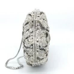 Women's Evening Bag Clutch Clutch Bags Alloy Party Party / Evening Bridal Shower Crystals Chain Rhinestone Flower Silver Gold