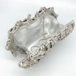 Women's Evening Bag Clutch Clutch Bags Alloy Party Party / Evening Bridal Shower Crystals Chain Rhinestone Flower Silver Gold