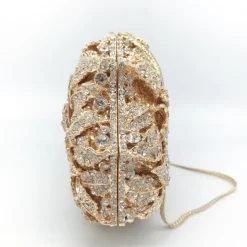 Women's Evening Bag Clutch Clutch Bags Alloy Party Party / Evening Bridal Shower Crystals Chain Rhinestone Flower Silver Gold