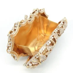 Women's Evening Bag Clutch Clutch Bags Alloy Party Party / Evening Bridal Shower Crystals Chain Rhinestone Flower Silver Gold