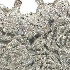 Women's Evening Bag Clutch Clutch Bags Alloy Party Party / Evening Bridal Shower Crystals Chain Rhinestone Flower Silver Gold
