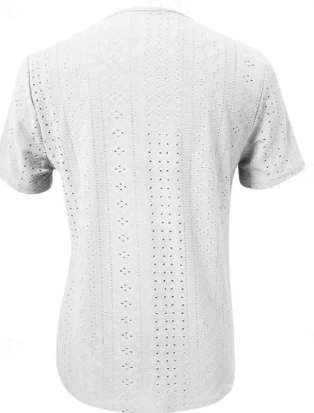 Women's Eyelet top Dressy Tops Elegant Stylish Solid Color Buttons Eyelet Short Sleeve Asymmetrical Daily Grass Green White Pink Army Green Blue Summer