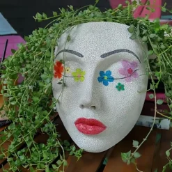 Women's Face Pot Wall Decoration Pot Resin Wall Hanging Flower Pots For Indoor Outdoor Plants Garden Decor