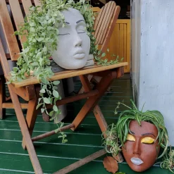 Women's Face Pot Wall Decoration Pot Resin Wall Hanging Flower Pots For Indoor Outdoor Plants Garden Decor