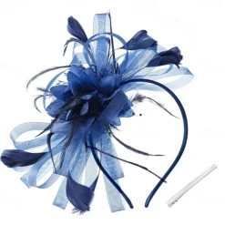 Women's Fascinators Feathers Mesh Ribbons Kentucky Derby Hat Tea Party Hats with Headband and Clip Fascinator Hat