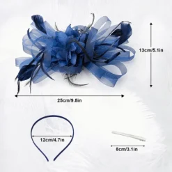 Women's Fascinators Feathers Mesh Ribbons Kentucky Derby Hat Tea Party Hats with Headband and Clip Fascinator Hat