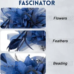 Women's Fascinators Feathers Mesh Ribbons Kentucky Derby Hat Tea Party Hats with Headband and Clip Fascinator Hat