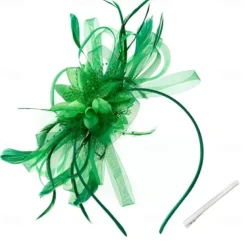 Women's Fascinators Feathers Mesh Ribbons Kentucky Derby Hat Tea Party Hats with Headband and Clip Fascinator Hat