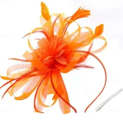 Women's Fascinators Feathers Mesh Ribbons Kentucky Derby Hat Tea Party Hats with Headband and Clip Fascinator Hat