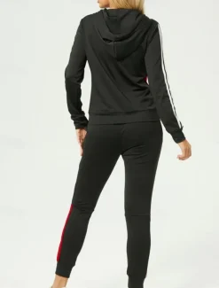 Women's Fashion Streetwear Daily Hoodie Pants Sets Long Sleeve Hooded Geometric Print Casual Daily Pink Red Royal Blue Summer Regular Fit