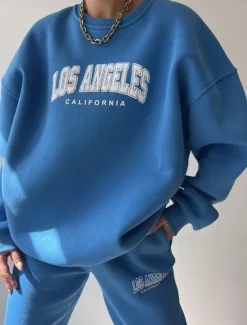 Women's Fashion Streetwear Daily Sweatshirt Sweatpants Long Sleeve Crew Neck Letter Print Casual Daily Blue Brown Beige Fall Regular Fit