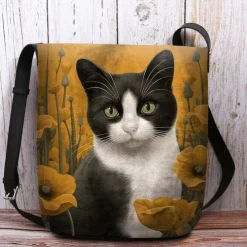 Women's Fashionable Cat Tote Bag - Perfect for Cat Lovers Shopping or Work