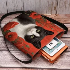 Women's Fashionable Cat Tote Bag - Perfect for Cat Lovers Shopping or Work