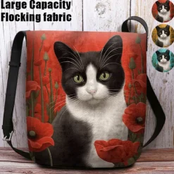 Women's Fashionable Cat Tote Bag - Perfect for Cat Lovers Shopping or Work
