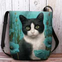Women's Fashionable Cat Tote Bag - Perfect for Cat Lovers Shopping or Work