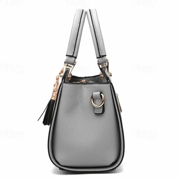Women's Fashionable Colorblock Handbag with Cat Charm - Perfect for Daily Use and Casual Outings