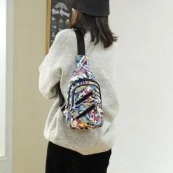 Women's Fashionable Sling Bag with Multiple Zippers and Adjustable Strap - Trendy, Lightweight Crossbody Bag for Casual & Travel Use