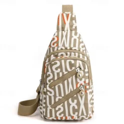 Women's Fashionable Sling Bag with Multiple Zippers and Adjustable Strap - Trendy, Lightweight Crossbody Bag for Casual & Travel Use