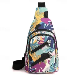 Women's Fashionable Sling Bag with Multiple Zippers and Adjustable Strap - Trendy, Lightweight Crossbody Bag for Casual & Travel Use