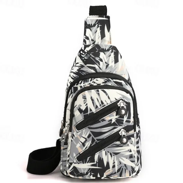 Women's Fashionable Sling Bag with Multiple Zippers and Adjustable Strap - Trendy, Lightweight Crossbody Bag for Casual & Travel Use